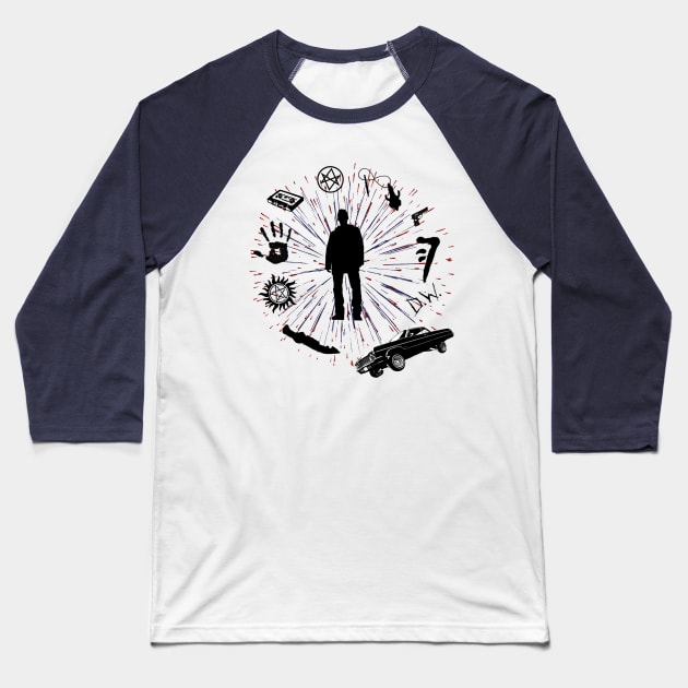 Dean Winchester Baseball T-Shirt by Winchestered